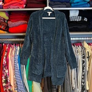 d & co. Teal long sleeve 2 pocket open front cardigan size XS